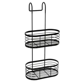 polka-lazienkowa-pod-prysznic-zawieszana-dwa-poziomy-metal-czarna-23x47cm