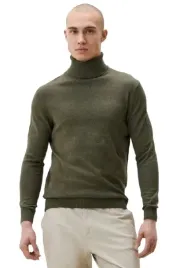 springfield-sweter-meski-bawelniany-golf-klasyczny-zielony-l-j5a
