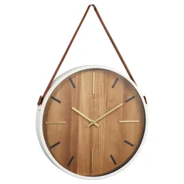 bialy-zegar-scienny-z-brazowym-uchwytem-38-cm-boho-skandi-wiszacy-do-salonu