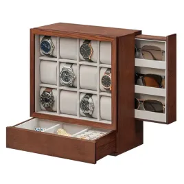 szkatulka-na-bizuterie-12-zegarkow-okulary-2-szuflady-elegancki-organizer