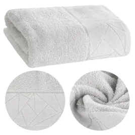 recznik-kapielowy-cleo-srebrny-bialy-50x90-cm-bawelna-gruby-chlonny-miekki