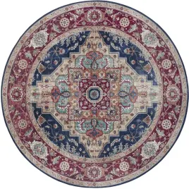 dywan-okragly-160cm-orientalny-granatowo-czerwony-plasko-tkany