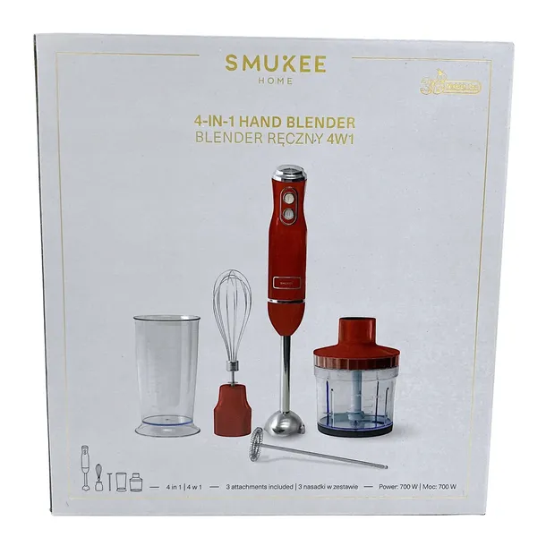 Smukee Vintage Blender ręczny 4w1 700W czerwony