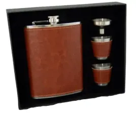 zestaw-piersiowka-stalowa-brazowa-ekoskora-240-ml-2-x-kieliszek-lejek