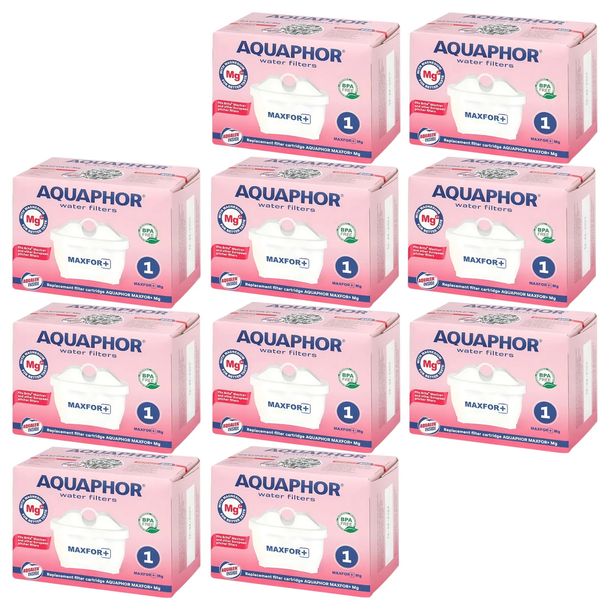 Wkłady filtrujące do dzbanka, filtry do wody Aquaphor Maxfor+ Mg, 10 sztuk.