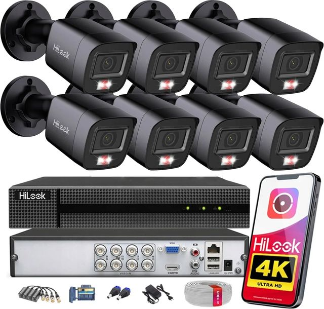 Zestaw Monitoringu 8MPx 8 Kamer Zewnętrznych HiLook by Hikvision Aplikacja