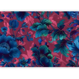 fototapeta-ciemne-kwiaty-liscie-elegancka-tapeta-do-pokoju-salonu-450x315