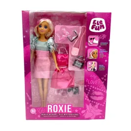 elefun-roxie-kreatorka-mody-lalka-w-rozowej-spodnicy-i-bluzce-z-falbanami
