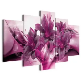 obraz-tryptyk-5-czesci-3d-kwiaty-lilie-abstrakcja-nowoczesny-salon-200x100