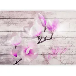 fototapeta-kwiaty-magnolie-jasne-deski-tapeta-na-sciane-do-sypialni-400x280