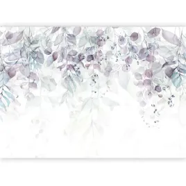 fototapeta-szare-zwisajace-liscie-natura-fiolet-do-salonu-korytarz-350x256