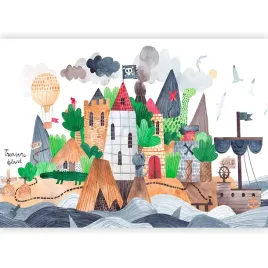 fototapeta-wyspa-piratow-zamek-piracki-bajkowa-tapeta-dziecieca-3d-400x280