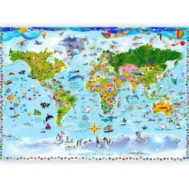 fototapeta-dla-dzieci-mapa-swiata-dziecieca-zwierzeca-do-sypialni-200x140
