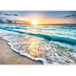 fototapeta-morze-plaza-fale-zachod-slonca-3d-tapeta-na-sciane-salon-400x280