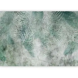 fototapeta-liscie-bananowca-imitacja-betonowa-sciana-boho-do-salonu-400x280