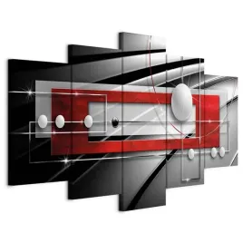obraz-tryptyk-5-czesci-kule-abstrakcja-nowoczesny-geometryczny-duzy-200x100
