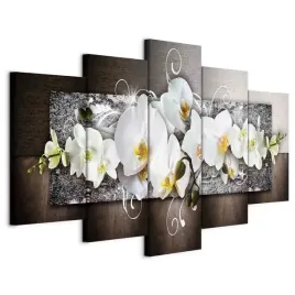 obraz-5cz-kwiat-orchidea-storczyki-biale-asbtrakcja-do-salonu-xxl-200x100