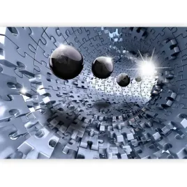 fototapeta-3d-optyczna-czarne-kule-grafitowe-puzzle-tunel-do-salonu-350x256