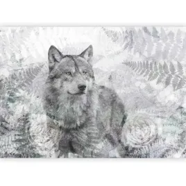 fototapeta-szara-wilk-paprocie-las-tapeta-salonu-sypialni-scienna-400x280