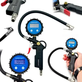 Zdjęcie produktu PISTOLET DO POMPOWANIA KÓŁ OPON CYFROWY DUŻY MANOMETR 14 BAR AIRKRAFT