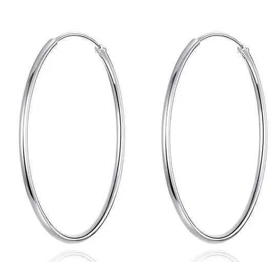 Kolczyki koła kółka 50mm 5cm srebro 925 SimplyMe + GRATIS