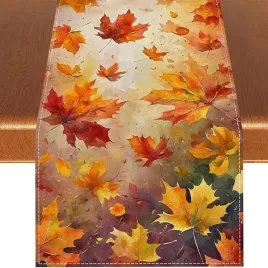 bieznik-na-stol-imitacja-lnu-33x183cm-jesienne-lisci-kolor-pomaranczowy