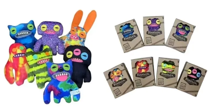 MASKOTKA FUGGLER POTWOREK PLUSZOWY 20 CM Z ZĘBAMI W PUDEŁKU ZABAWKA