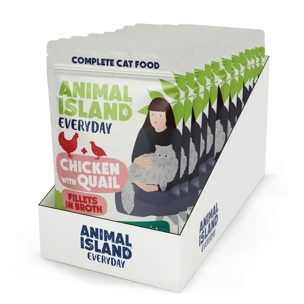 Animal Island Saszetki w Rosole dla Kota -Kurczak/Przepiórka 12 x 85g