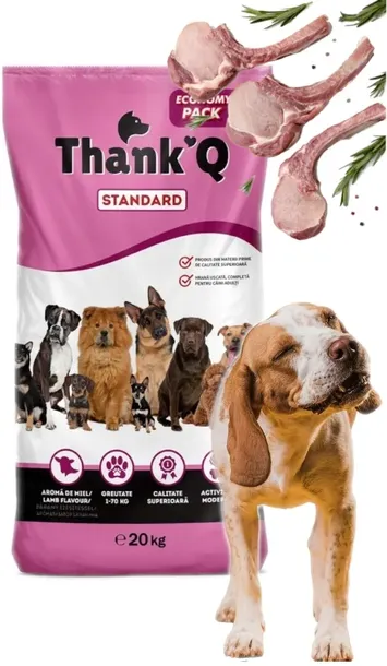 Sucha karma dla psa THANKQ STANDARD Jagnięcina z witaminami 20kg