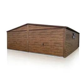 garaz-blaszany-6x58-dwuspadowy-ciemny-orzech-blaszak-wiata-producent