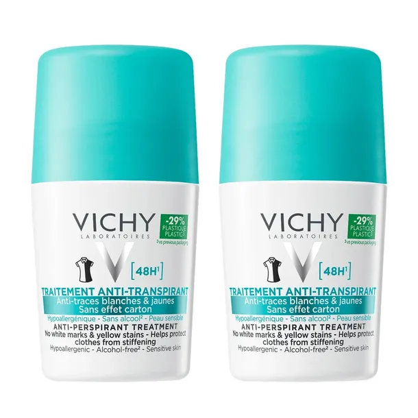 VICHY DEO Roll-On 48h Antyperspirant W Kulce Przeciw Śladom Na Ubraniach -