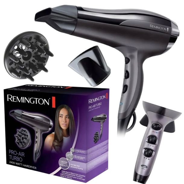 SUSZARKA DO WŁOSÓW REMINGTON BARDZO MOCNA 2400W Z JONIZACJĄ DYFUZOR + TURBO