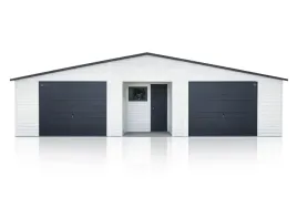 garaz-blaszany-z-pomieszczeniem-gospodarczym-12x5-bialy-ral-ciemny-grafit