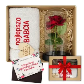 kosz-prezentowy-prezent-dla-babci-roza-led-recznik-zyczenia-na-dzien-babci
