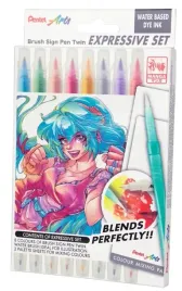 pisaki-pedzelkowe-dwustronne-zestaw-manga-pentel-brush-pen-8-kol-pedzelek