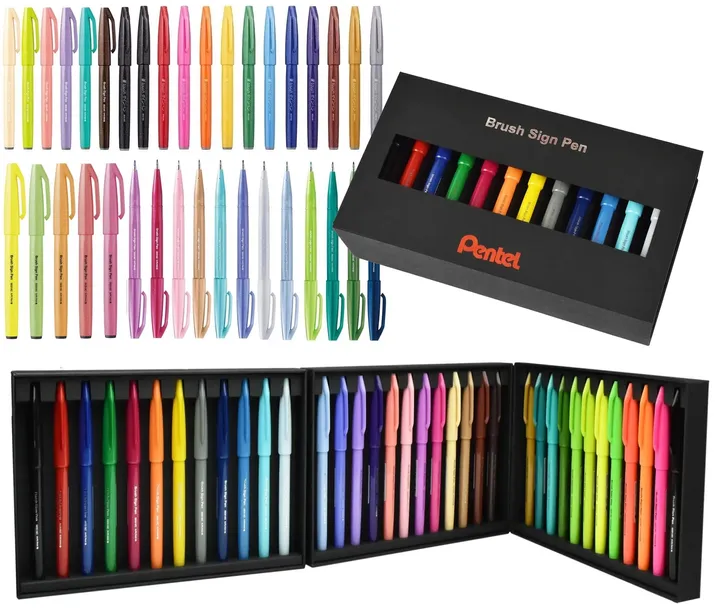 Zestaw pisaków Pentel końcówka pędzelkowa 2 mm wielokolorowy