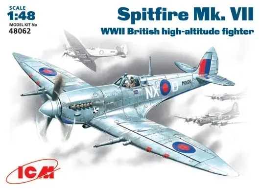 spitfire-mk-vii-wwii-british-fighter-1-48-marka-icm-stan-nowy