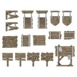 3d-printed-set-wood-signs-1-48-1-35-drewniane-znaki-i-szyldy-16-szt