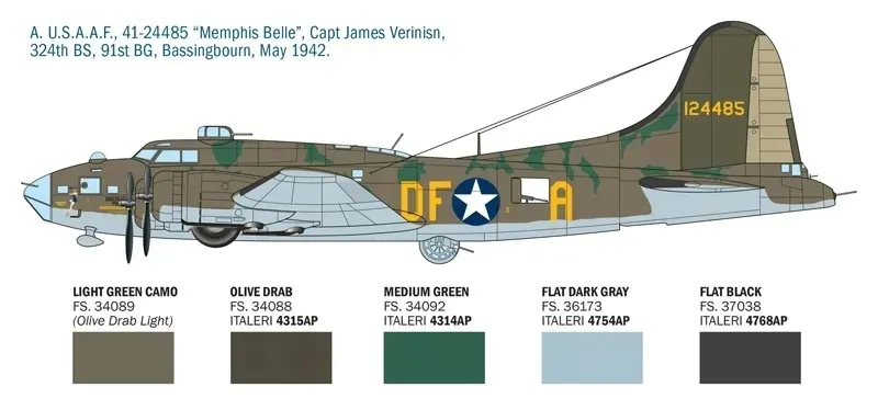 1-72-model-bombowca-b-17f-flying-fortress-memphis-belle-bad-penny-marka-italeri