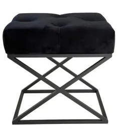 lawka-pufa-tapicerowana-loft-metalowy-x-czarny