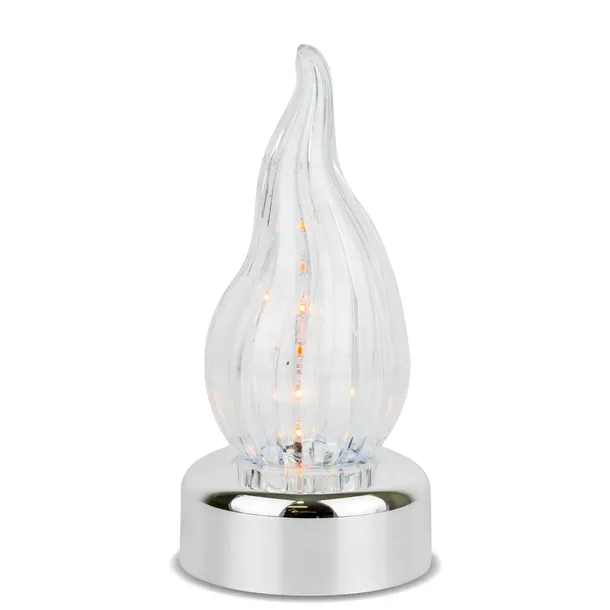 Wkład LED do Zniczy Świeca Led z Bateriami 15 cm z Efektem Płomienia Srebrn