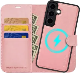ocase-etui-skorzane-magsafe-do-samsung-galaxy-s24-s25-2w1-portfel-rozowe