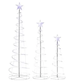 choinka-led-zewnetrzna-spark-white-komplet-3-sztuki