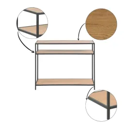 konsola-do-przedpokoju-salonu-z-2-polkami-odcienie-brazu-czarna-rama-100-cm