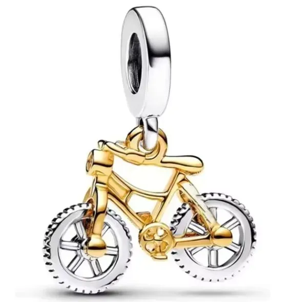 Charms ze srebra rower rowerek złoty pozłacany srebro 925 SimplyMe + GRATIS