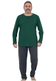 pizama-meska-zielona-z-guzikami-pod-szyja-i-dlugimi-spodniami-4xl