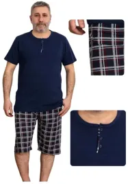 pizama-meska-3-4-spodenki-kratka-klasyczna-granat-xxl