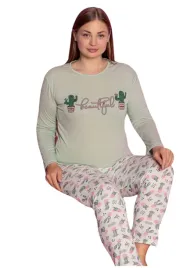 pizama-damska-bawelniana-kaktusy-komplet-dlugi-rekaw-i-spodnie-xxl