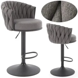 hoker-regulowany-tapicerowany-krzeslo-barowe-obrotowe-szary-czarny-h125