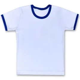 biala-bluzka-134-t-shirt-bawelna-z-niebieska-lamowka-koszulka-na-wf-polska